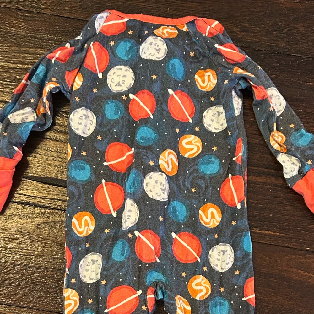Space Themed Bamboo Footie Pajamas - Picture 4 of 4